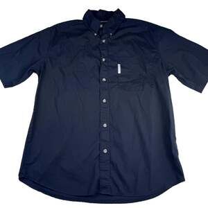 Columbia Sportswear Men's Short Sleeve Button Down Shirt Black Shirt Size Medium